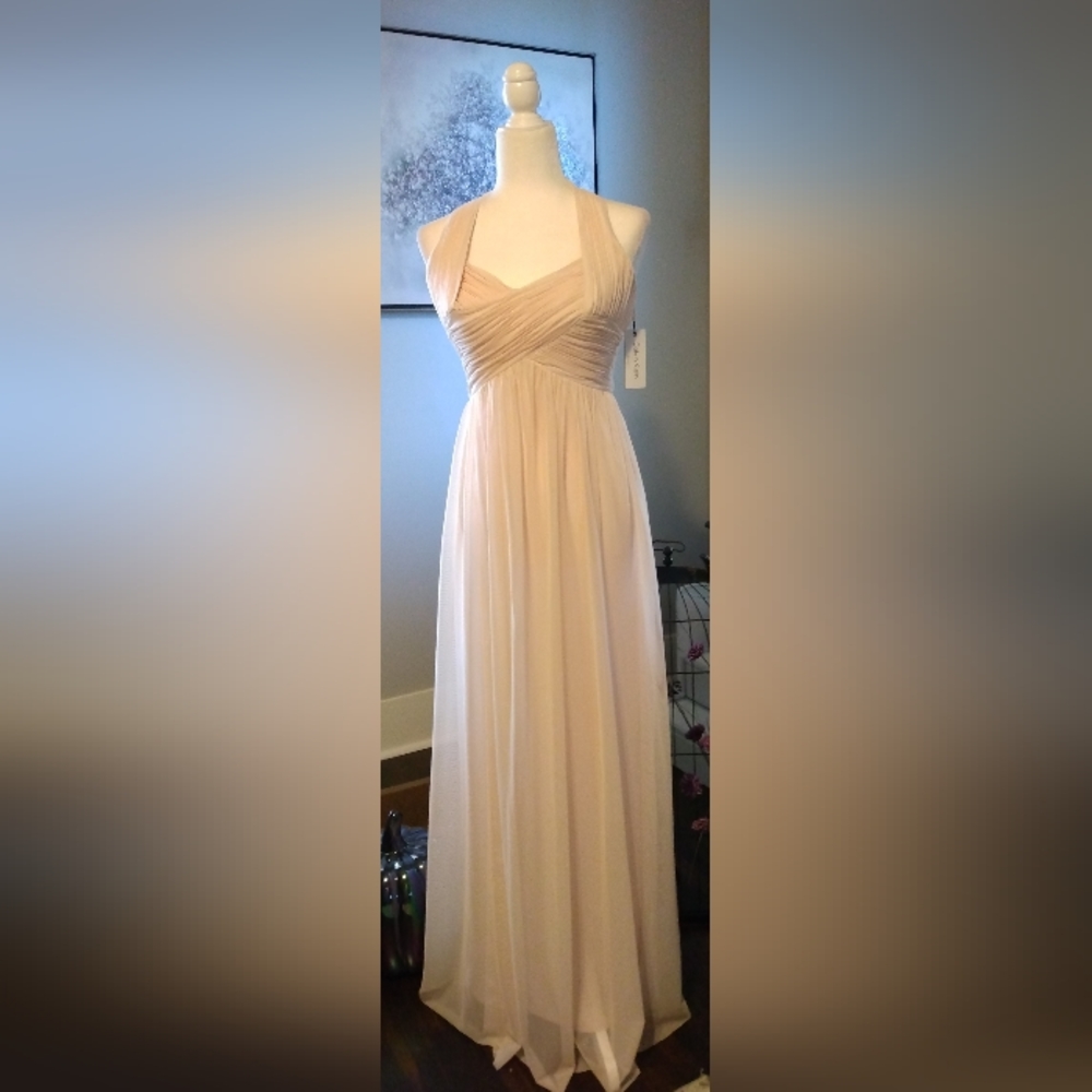 Calvin Klein Cream Halter Prom Dress